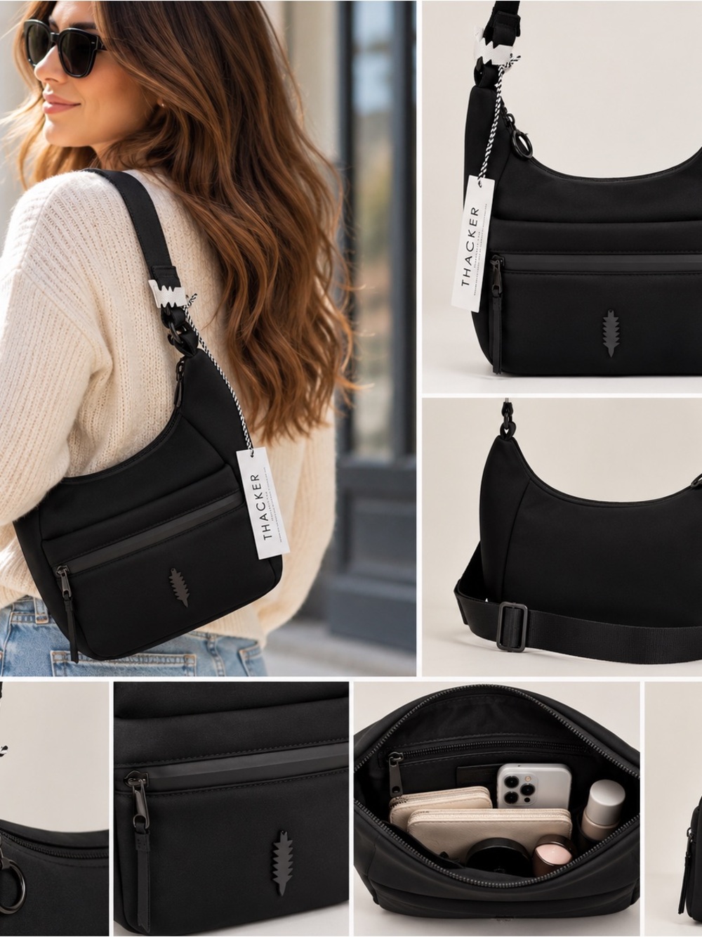 THACKER Black Shoulder Bag